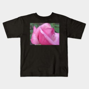 Morning Dew Pink Rose Photo Print And Others Kids T-Shirt